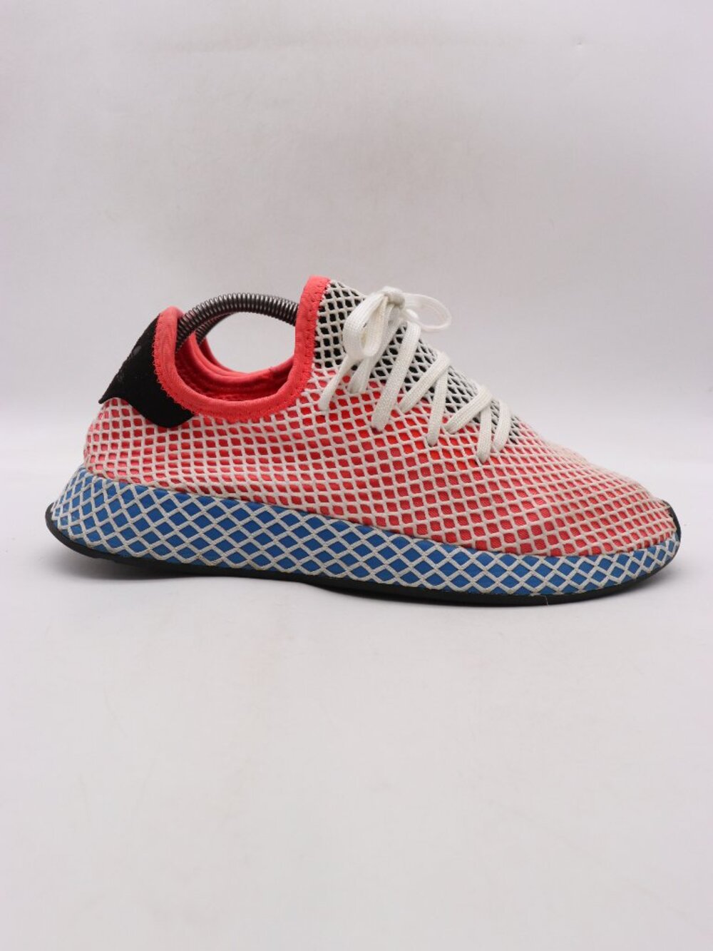 adidas Deerupt Runner Men’s Size 9.5 Red Blue Low Top Lace-Up Athletic Sneakers
